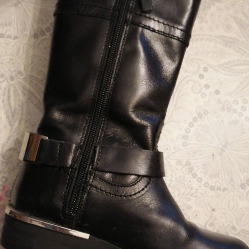 Zara girls' boots used, black leather, size 28