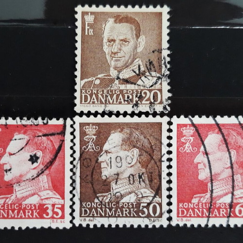 Σφραγισμένα γραμματόσημα Δανίας 1950-1967, King Frederik IX, σαν καινούργια σειρά 4 τεμαχίων