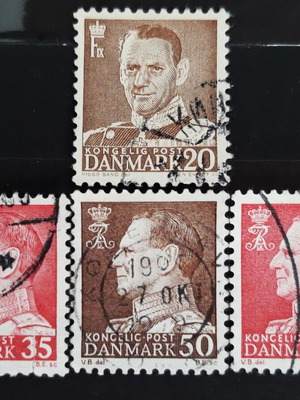 Σφραγισμένα γραμματόσημα Δανίας 1950-1967, King Frederik IX, σαν καινούργια σειρά 4 τεμαχίων