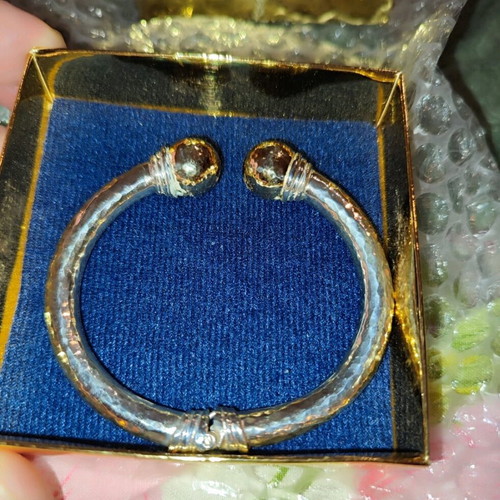 Vintage silver-gold women's bracelet, ancient Greek style