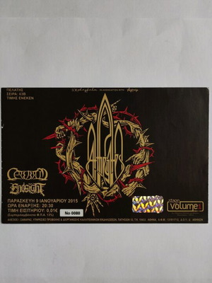 At the Gates ticket 9/1/2015 like new