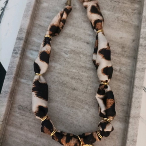 Bandana necklace with animal print new, multicolor
