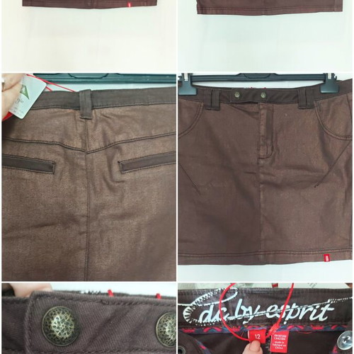Esprit EDC Shiny Denim Skirt New L XL