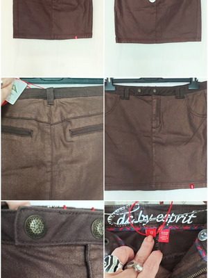 Esprit EDC Shiny Denim Skirt New L XL