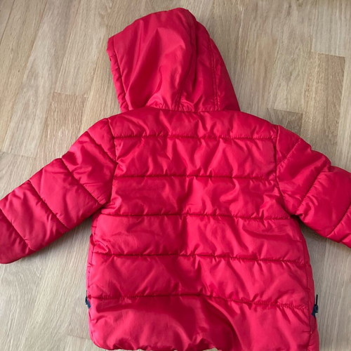 Zippy puffer jacket used 12-18 months red with fleece lining