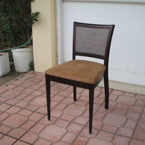 Modern dining set with glass top and 6 beech chairs new