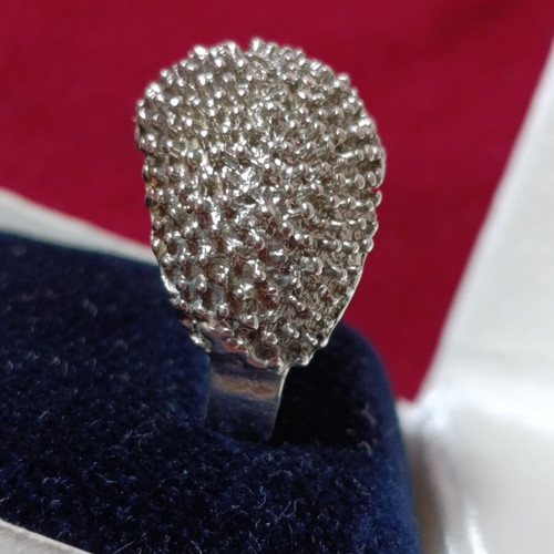 925 silver embossed ring, size 59