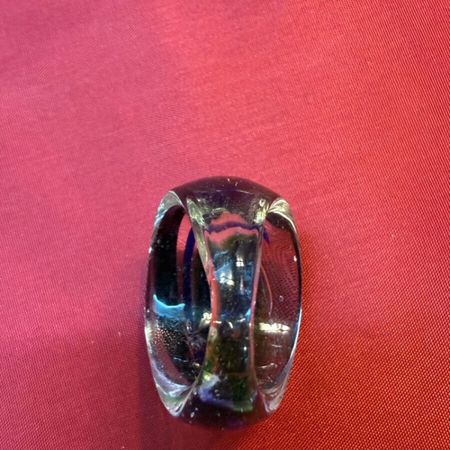 Glass ring like new, multicolored, round statement style