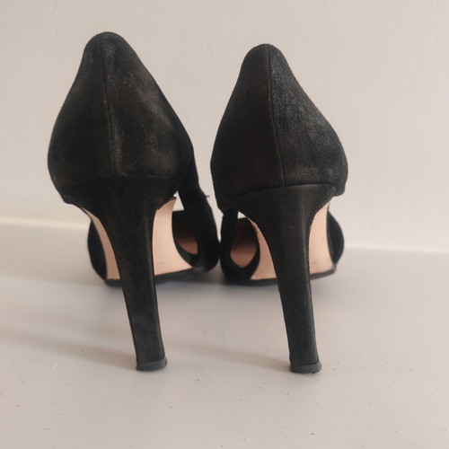8 by YOOX Black Suede Pumps Size 38 Used, Made in Italy