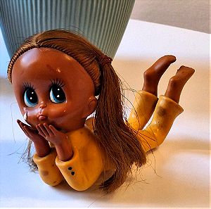 Sassy Tan Doll, Crying Teardrop Kamar, Retro Doll , 1970 doll, Rubber doll, plastic doll