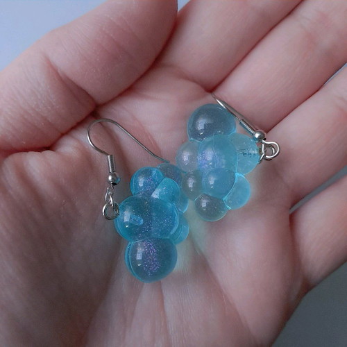 Blue cloud earrings new, stainless steel hooks