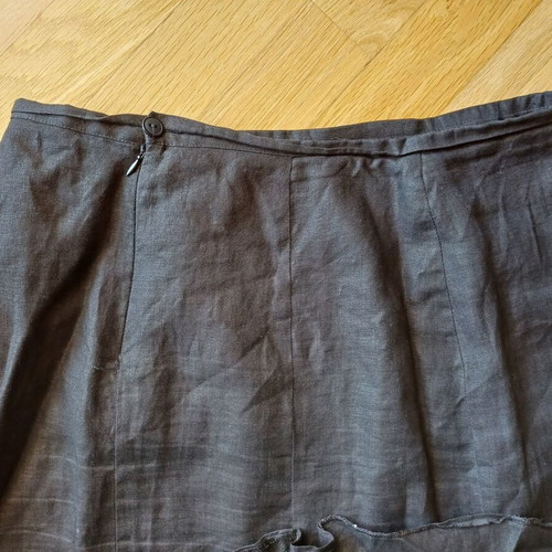 Linen black midi skirt slanted like new