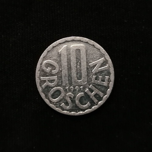 Austria 10 Groschen 1991, 1995 used, 3 coins