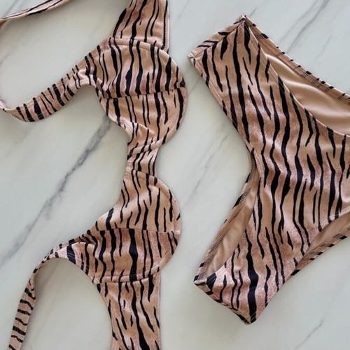 Faithfull the Brand swimsuit beige and black, like new, Small and X Small