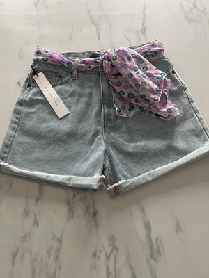 Salt & Pepper Ion Light ψηλόμεσο σορτς νέο με ετικέτες, μπλε ανοιχτό, μέγεθος 25