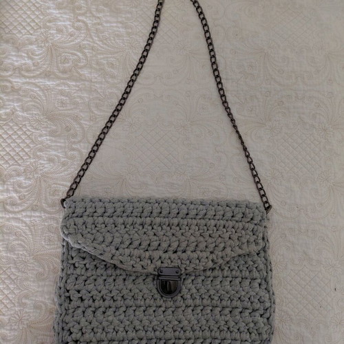 Handmade gray shoulder and crossbody bag new