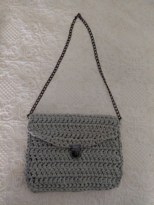 Handmade gray shoulder and crossbody bag new