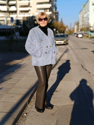 Fur jacket new Medium blue with tag