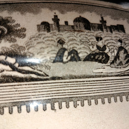 19thC Ottoman Thessaloniki Transferware Platter Salomon B. Juda like new
