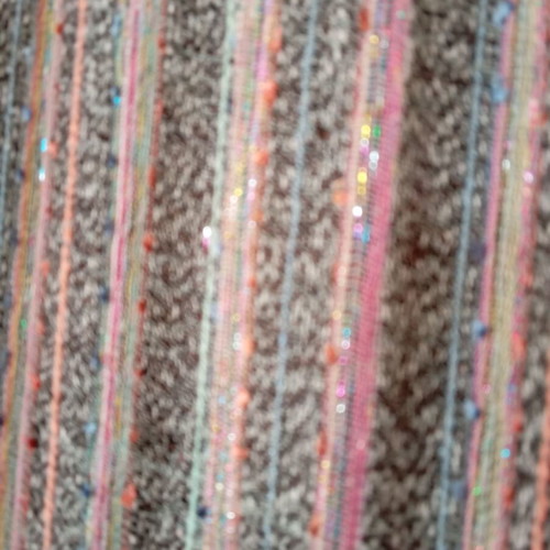 Multicolored scarf used with metallic threads