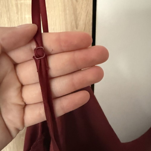 Vila No42 midi dress satin fabric adjustable straps like new, burgundy