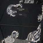 Jack and Jones men's shirt L, black with white paisley