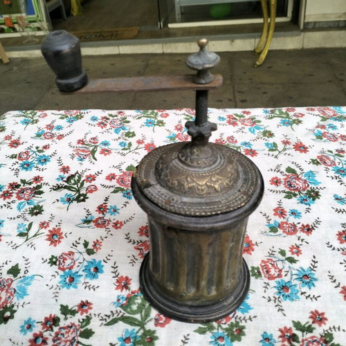 Antique coffee grinder used