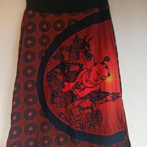 Japanese skirt like new, orange, elastic fabric, size M