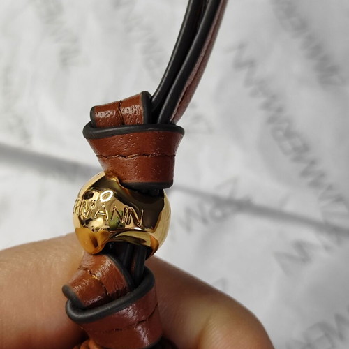 Zimmermann δερμάτινο charm tassel για τσάντα, καινούργιο, καφέ και τιρκουάζ