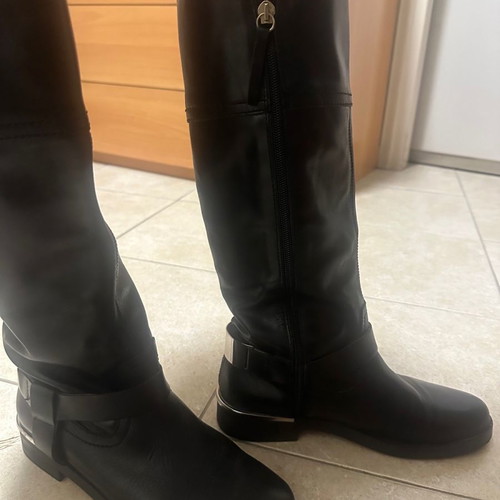 Μπότες Zara δερμάτινες μεταχειρισμένες, μέγεθος 38, μαύρες