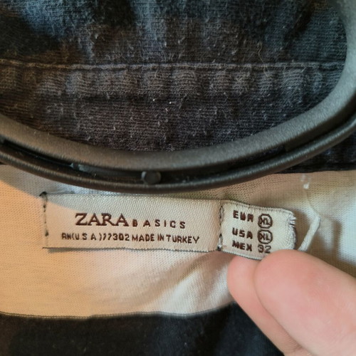 Zara short-sleeve top like new, black and white, XL