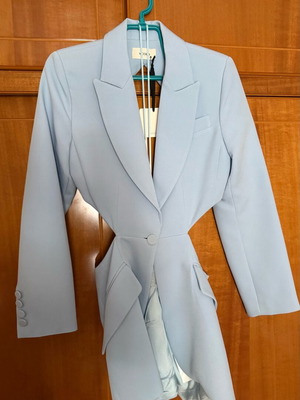 Vicolo cut out blazer new baby blue