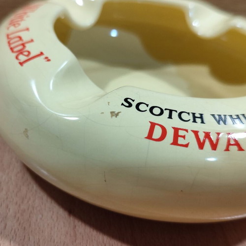 Dewar's scotch whisky old promotional ceramic ashtray used