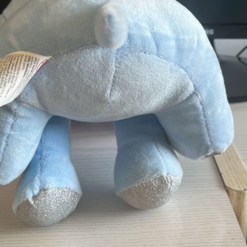 Elephant plush like new with big ears and silver crown