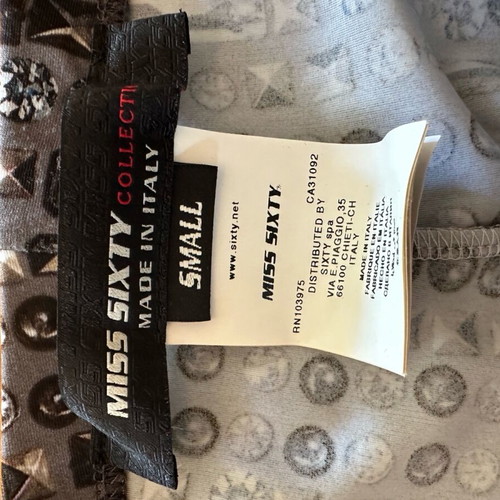 Miss Sixty leggings new with diamond pattern, small, gray