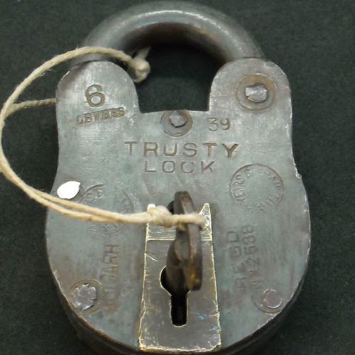 Trusty Lock heavy-duty padlock used with functional key