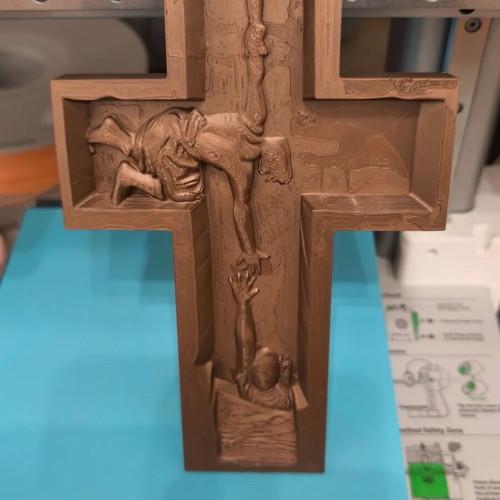 The Savior cross new with embossed artistic depiction of Jesus