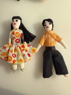Handmade dolls couple like new