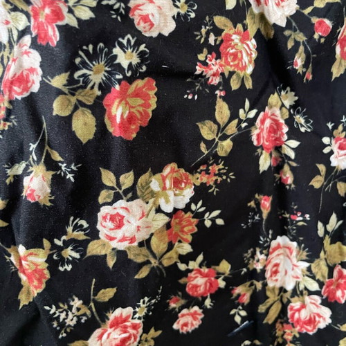 Floral mini φόρεμα με τσέπες ανανεωμένο, μέγεθος S, μαύρο πολύχρωμο