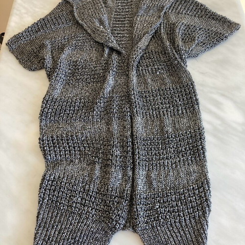 Summer asymmetrical knitted cardigan like new, grey