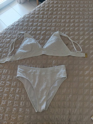 High-waisted bikini like new, white, size L