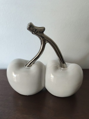 Inart Decorative Cherry Ceramic Like New White