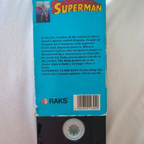 Superman Raks vintage VHS tape used collectible