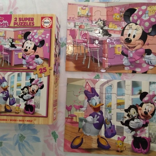 Puzzle Minnie Happy Helpers wooden like new, 2x25 pieces, Educa