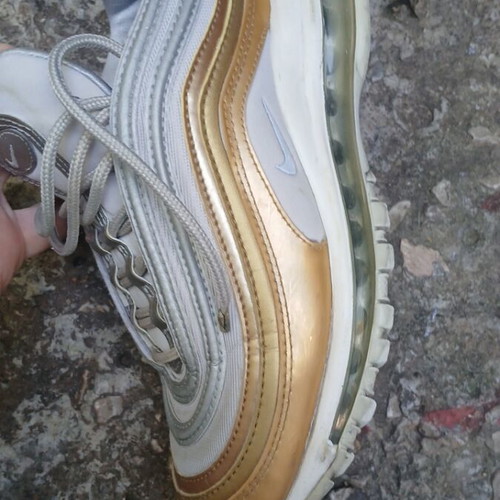 Nike Air Max 97 sneakers used, size 38, white and gold