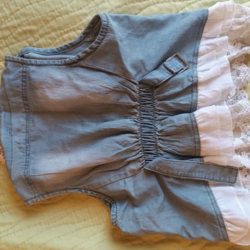 The Kids Show denim vest for girls with lace, like new, sizes 100-140 cm