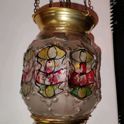 Hanging lamp new with mechanism and fusing glass