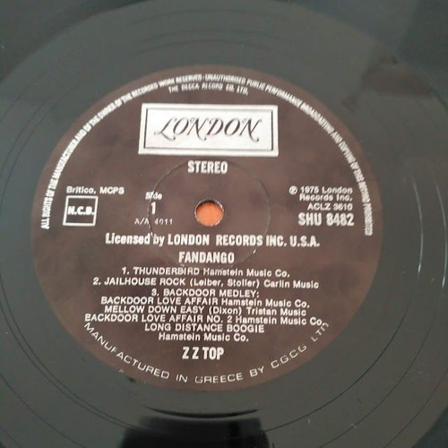 ZZ Top Fandango! LP vinyl used, 33 rpm, 1975
