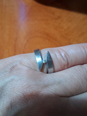 Steel ring like new, silver color