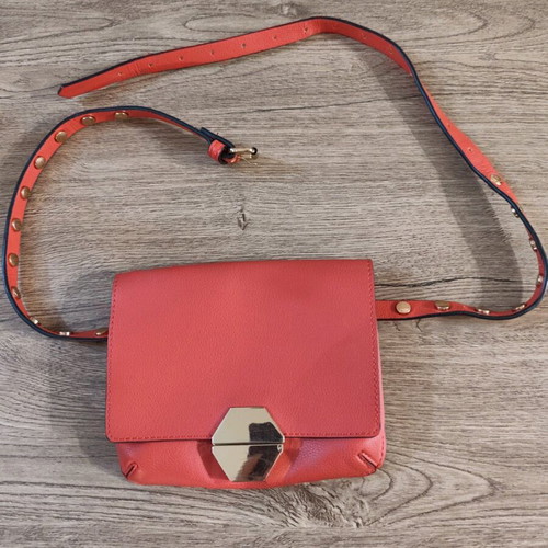 Zara Belt Bag used, red with gold details